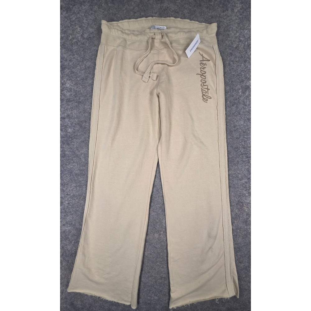 Aeropostale Y2K Womens Khaki Tan Embroidered Logo Size Medium NWT Flared